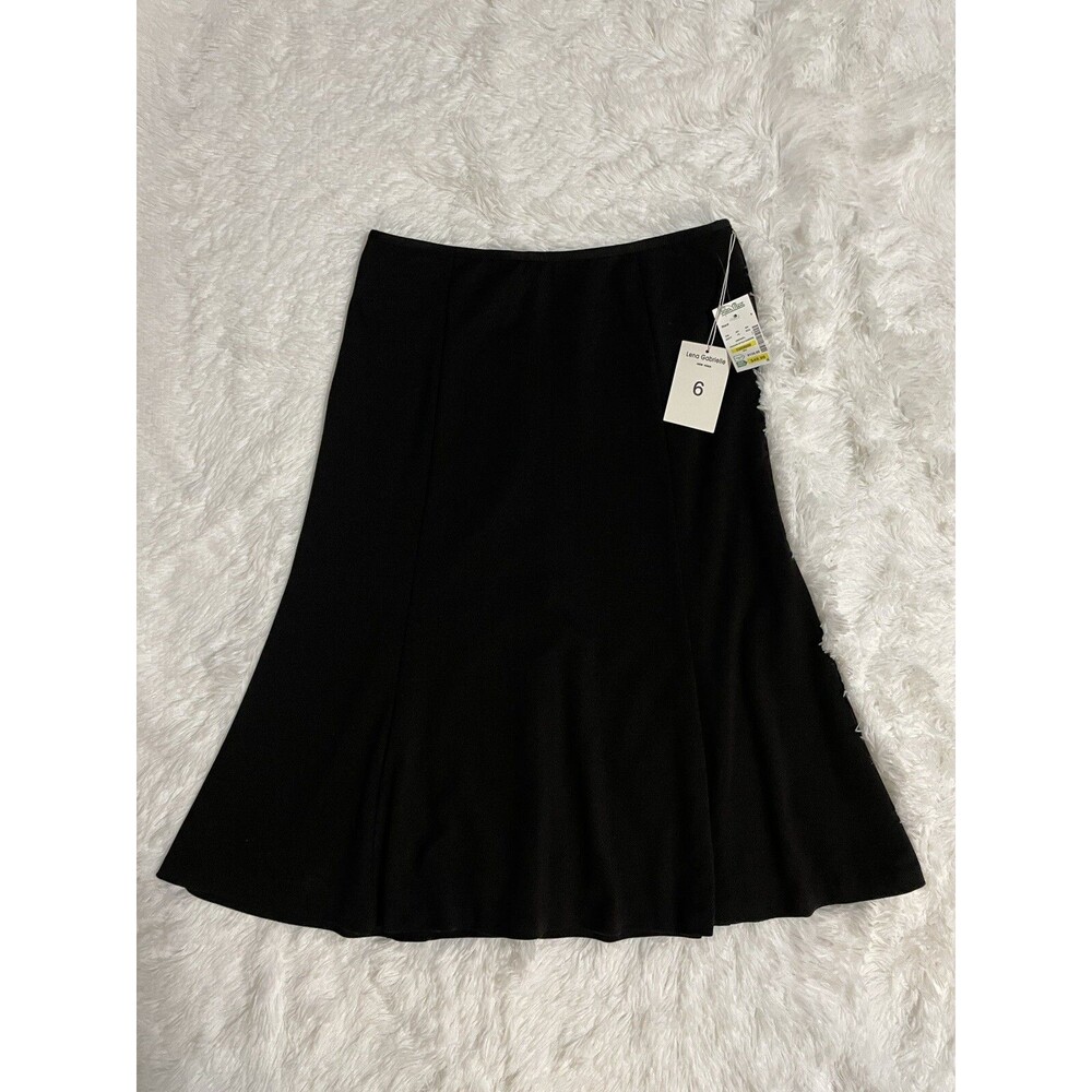 Lena Gabrielle New York Women's Skirt Size 6 Exposed Zipper Black NWT Stretch